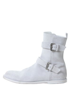 画像1: 【 30%OFF セール｜171,050円→119,735円】 ANN DEMEULEMEESTER アンドゥムルメステール ANKLE BOOTS SCAMOSCIATO WASHED BIANCO{1901-4222-367-001-WHT-AIS}