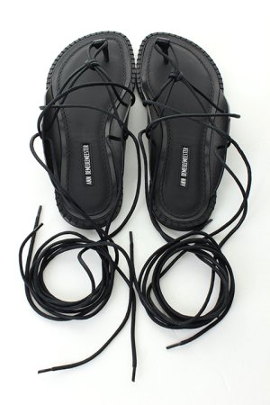 画像3: ANN DEMEULEMEESTER アンドゥムルメステール SANDALS VACCHETTA NERO{1901-4232-378-099-BLK-AIS}