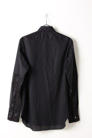 画像2: ANN DEMEULEMEESTER アンドゥムルメステール SHIRT COTONE BLACK+PACE BLACK{1907-3602-120-098-BLK-AIS}