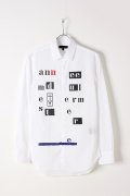 ANN DEMEULEMEESTER アンドゥムルメステール SHIRT COTONE WHITE+PRINT{2007-3601-120-001-WHT-BJS}