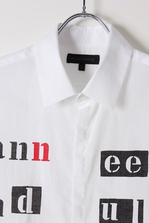 画像2: ANN DEMEULEMEESTER アンドゥムルメステール SHIRT COTONE WHITE+PRINT{2007-3601-120-001-WHT-BJS}