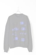  {SOLD} ANN DEMEULEMEESTER アンドゥムルメステール SWEATER TRIKOT BLACK+BADGE+PRINT INDIGO {2007-3803-238-099-BLK-BJS}  :20073803238-BK-XS 
