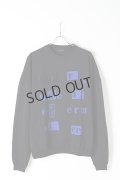 {SOLD}ANN DEMEULEMEESTER アンドゥムルメステール SWEATER TRIKOT BLACK+BADGE+PRINT INDIGO{2007-3803-238-099-BLK-BJS}