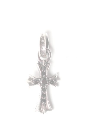 画像1:   ★海外買付 新品 インボイス付 CHROME HEARTS クロムハーツ CHクロス ベビーファット パヴェブラックダイヤチャーム シルバー{-BES}