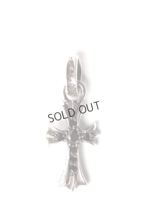 画像1: {SOLD}★海外買付 新品 インボイス付 CHROME HEARTS クロムハーツ CHクロス ベビーファット パヴェブラックダイヤチャーム シルバー{-BES}