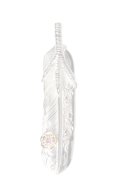 Taro Washimi タロウ ワシミ 鷲見太郎 L arabesque flight feather 02/eagle claw pendant 02/S K18 flower metal/ruby 2mm{-BES}{E-26}