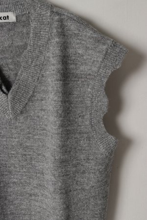 画像3: ekat エカット(UNISEX) DAMAGE LAYERED KNIT VEST{-BEA}