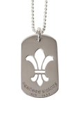★海外買付 新品 インボイス付 CHROME HEARTS クロムハーツ DOG TG-CH FLEUR-SLV-Ncklce／フレア ドッグタグ ペンダント{-BFS}