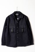 ATTACHMENT アタッチメント xJAPAN DENIM LEATHER STRAP JACKET ONEWASH{AS62-095-BFA}