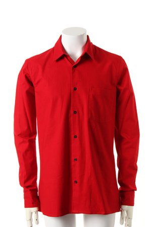 画像1: ANN DEMEULEMEESTER アンドゥムルメステール SHIRT GRATTE RED{21-01-852024-00/152-3610-154-AEA}