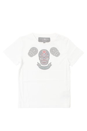 画像1:   ★KIDS/BABY★ HYDROGEN KIDS ハイドロゲン キッズ LTD ROUND SKULL T-SHIRT{212-21941001-100-AFS}