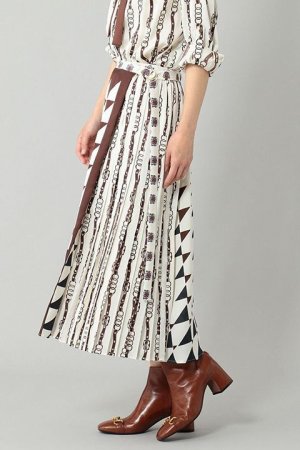 画像4: 【 40%OFF セール42,900円→25,740円】 グレースコンチネンタル｜GRACE CONTINENTAL グレースクラス GRACE CLASS コンビツイルプリントスカート{0221321091-21BRW-BAA}