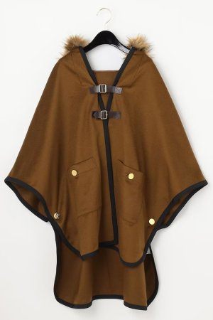 画像8: 【 40%OFF セール49,500円→29,700円】 グレースコンチネンタル｜GRACE CONTINENTAL グレースクラス GRACE CLASS ファーフードwoolポンチョ{0221484536-21BRW-BAA}