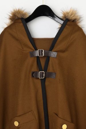 画像9: 【 40%OFF セール49,500円→29,700円】 グレースコンチネンタル｜GRACE CONTINENTAL グレースクラス GRACE CLASS ファーフードwoolポンチョ{0221484536-21BRW-BAA}