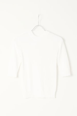 画像1:   グレースコンチネンタル｜GRACE CONTINENTAL グレースクラス GRACE CLASS 細リブニットトップ{0222343132-01WHT-BBA}
