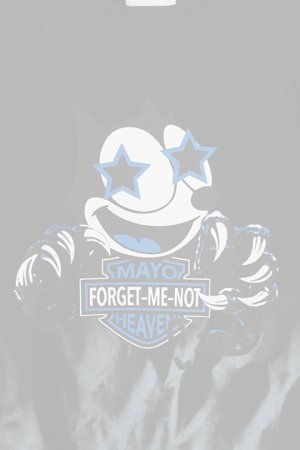 画像2:   MAYO×slave of fashion メイヨー×スレイブオブファッション 【SLAVE OF MAYO】POP UP DOUBLE NAME LIMITED ITEM Fire SWEAT Tee{22MY-YS-UB-01-BLU-BBS}