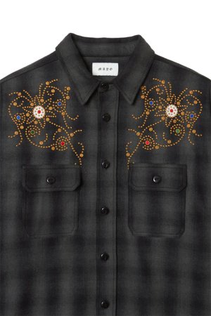 画像3: 【 30%OFF セール35,200円→24,640円】 MAYO メイヨー MAYO WOOL EMBROIDERY CHECK SHIRT JACKET{-BDA}