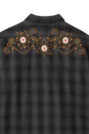 画像4: 【 30%OFF セール35,200円→24,640円】 MAYO メイヨー MAYO WOOL EMBROIDERY CHECK SHIRT JACKET{-BDA}