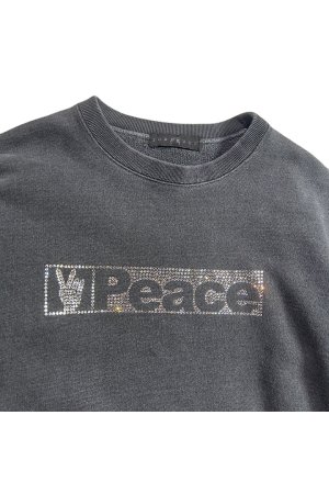 画像2: roarguns ロアーガンズ PEACE CRYSTAL SWEATSHIRT{-BEA}