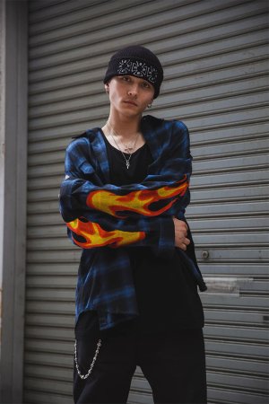 画像7: MAYO メイヨー IRON CROSS LOGO REVERSIBLE EMBROIDERY KNIT CAP ニットキャップ{-BEA}