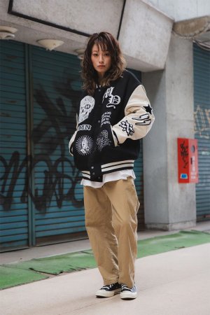 画像10: MAYO メイヨー MY FGMN EMBROIDERY STADIUM JKT 刺繍スタジャン{-BEA}