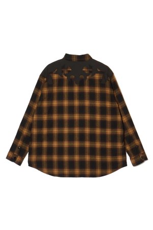 画像2: MAYO メイヨー STUD LOOK EMBROIDERY CHECK SHIRT スタッズ風刺繍チェックシャツ{-BEA}