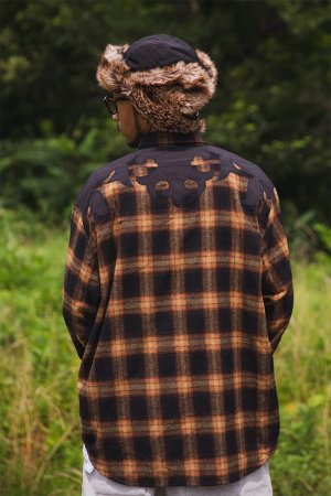 画像7: MAYO メイヨー STUD LOOK EMBROIDERY CHECK SHIRT スタッズ風刺繍チェックシャツ{-BEA}