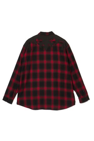 画像2: MAYO メイヨー STUD LOOK EMBROIDERY CHECK SHIRT スタッズ風刺繍チェックシャツ{-BEA}