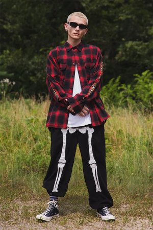 画像5: MAYO メイヨー STUD LOOK EMBROIDERY CHECK SHIRT スタッズ風刺繍チェックシャツ{-BEA}