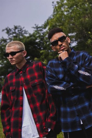 画像12: MAYO メイヨー STUD LOOK EMBROIDERY CHECK SHIRT スタッズ風刺繍チェックシャツ{-BEA}