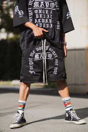 画像4: MAYO メイヨー MAYO MESSAGE EMBROIDERY GAME SHORTS{-BFS}