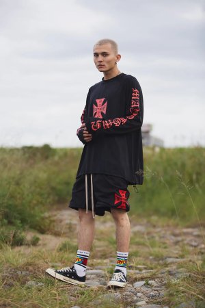 画像8: MAYO メイヨー IRON CROSS FIRE RASH GUARD（ラッシュガード）{-BFS}