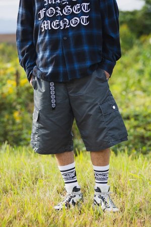 画像4: MAYO メイヨー MY LOGO EMBROIDERY FADE NYLON CARGO SHORTS{-BFS}