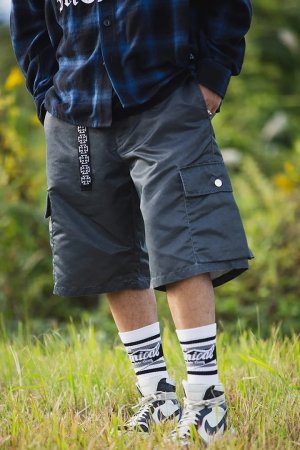 画像7: MAYO メイヨー MY LOGO EMBROIDERY FADE NYLON CARGO SHORTS{-BFS}