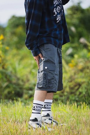 画像9: MAYO メイヨー MY LOGO EMBROIDERY FADE NYLON CARGO SHORTS{-BFS}