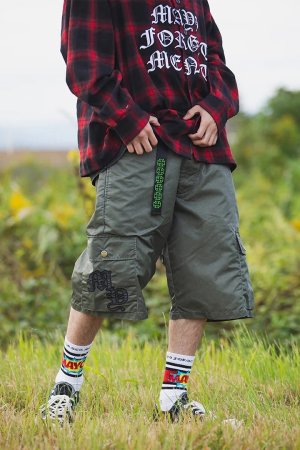 画像4: MAYO メイヨー MY LOGO EMBROIDERY FADE NYLON CARGO SHORTS{-BFS}