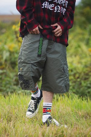 画像5: MAYO メイヨー MY LOGO EMBROIDERY FADE NYLON CARGO SHORTS{-BFS}