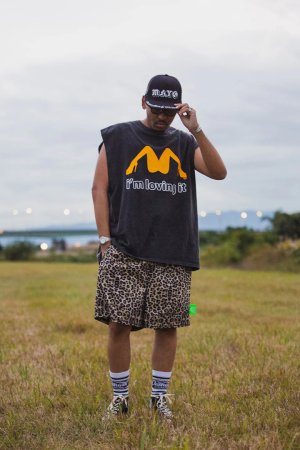 画像3: MAYO メイヨー ALL-OVER PATTERN EMBROIDERY 2WAY NYLON SHORTS{-BFS}