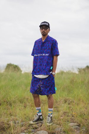 画像8: MAYO メイヨー ALL-OVER PATTERN EMBROIDERY 2WAY NYLON SHORTS{-BFS}