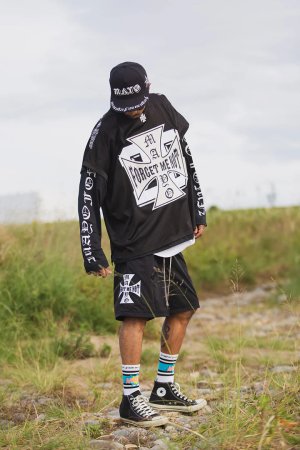 画像10: MAYO メイヨー IRON CROSS EMBROIDERY 2WAY NYLON SHORTS{-BFS}