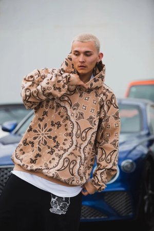画像3: MAYO メイヨー PAISLEY PATTERN PRINT HOODIE{-BFA}