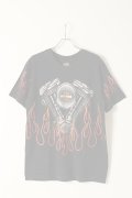   Vintage HARLEY DAVIDSON TEXAS BEDFORD FIRE PATTERN TEE{-BAA}