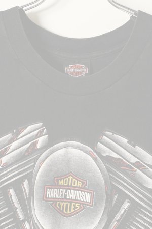 画像2:  {SOLD} Vintage HARLEY DAVIDSON TEXAS BEDFORD FIRE PATTERN TEE{-BAA}
