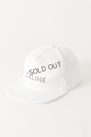 画像1: {SOLD}CELINE セリーヌ Logo-Print Cotton-Twill Baseball Cap{126N 2AUU1 01BC-BAS}