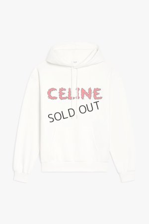 画像1: {SOLD}CELINE｜セリーヌ ラインストーン入り フーディー / コットンフリース{670Q 2Y88B 01AG-BCA}