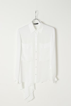 画像1: AULA アウラ BACK DRAPE SHIRT{-AGS}