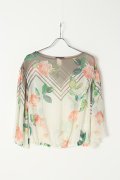 AULA アウラ FLOWER PANEL PRINT BLOUSE{-AGS}