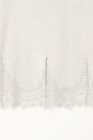 画像4:  {SOLD} グレースコンチネンタル｜GRACE CONTINENTAL ダイアグラム DIAGRAM ヘムレースニットスカート{0321123185-03BEG-BAS}
