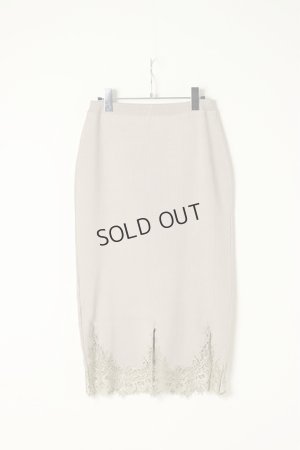 画像5: {SOLD}グレースコンチネンタル｜GRACE CONTINENTAL ダイアグラム DIAGRAM ヘムレースニットスカート{0321123185-03BEG-BAS}