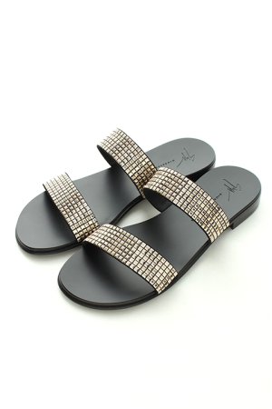 画像1: GIUSEPPE ZANOTTI ジュゼッペザノッティ GZM FLAT SANDAL ZAK 10{81.0037CA010010-999-AHS}